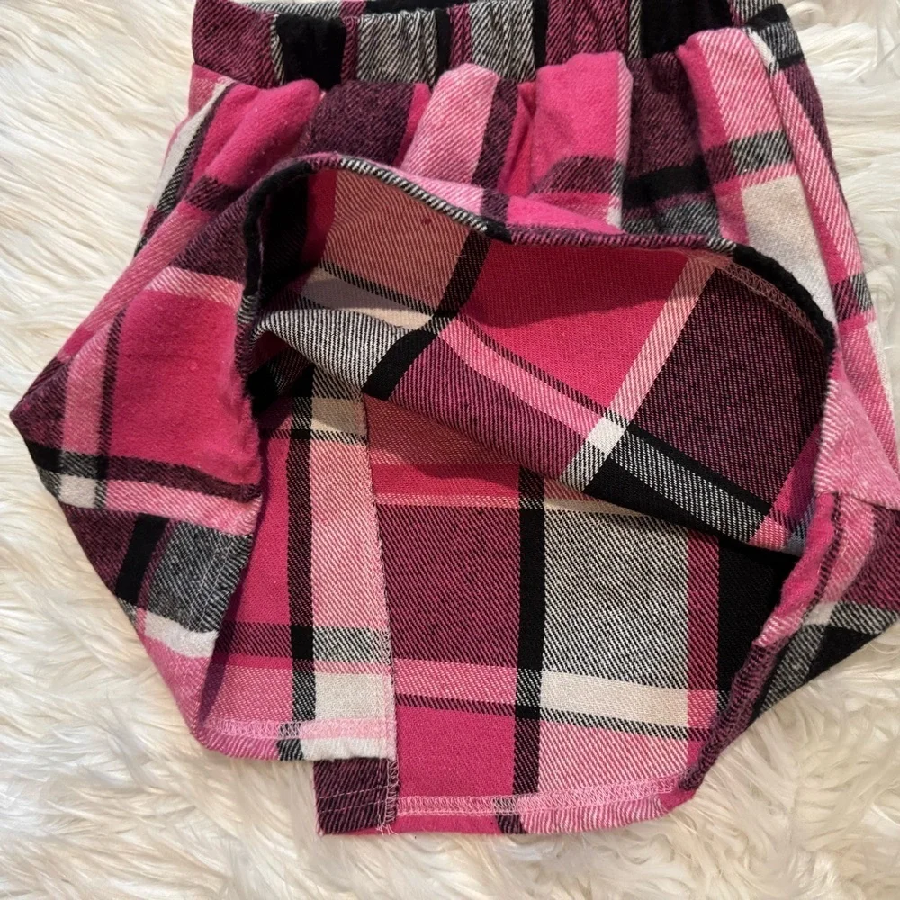 SHEIN Girls Pink Plaid A-Line Skirt Size 9Y Button‎ Front Elastic Waist